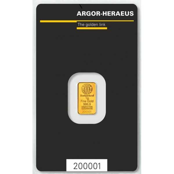 1g Argor Heraeus SA Švajčiarsko Investičné zlato